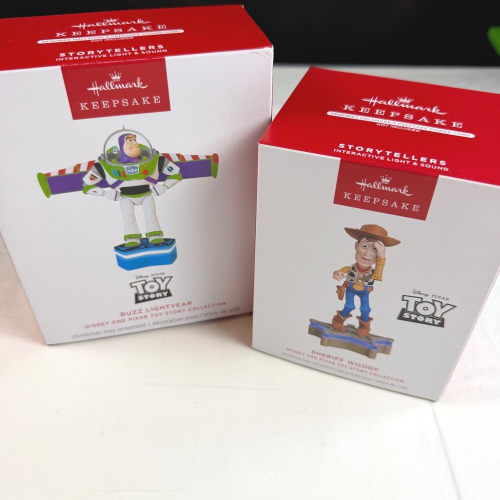 Hallmark Keepsake LOT of 2 Toy Story Woody, Buzz Lightyear Storytellers Set NIB